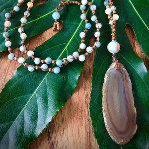 Agate and Amazonite Necklace